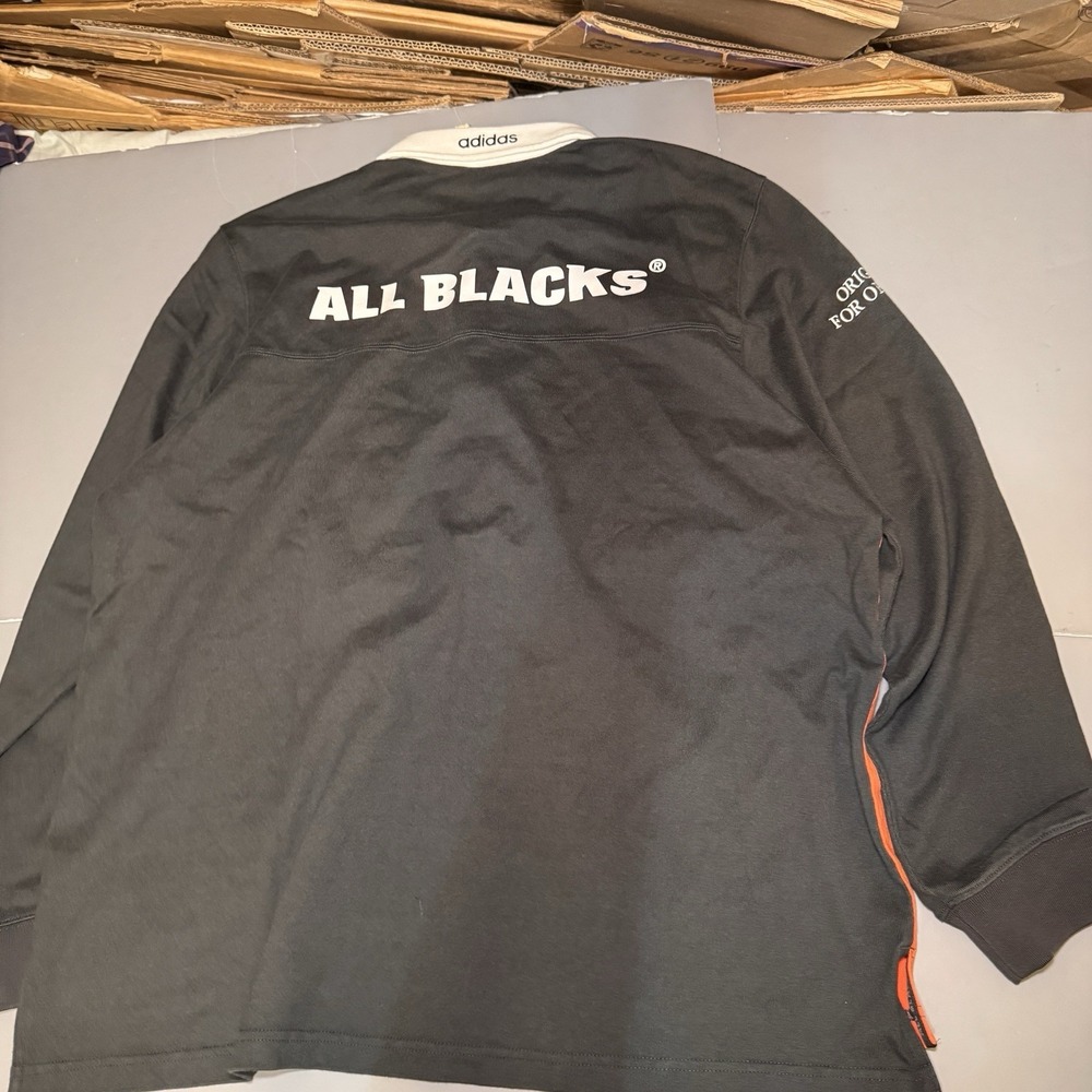 NEW Adidas New Zealand All Blacks Color Block Rugby Polo Jersey XL KG4638 Shirt - Picture 10 of 10